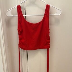 Red Crop Tank with ties